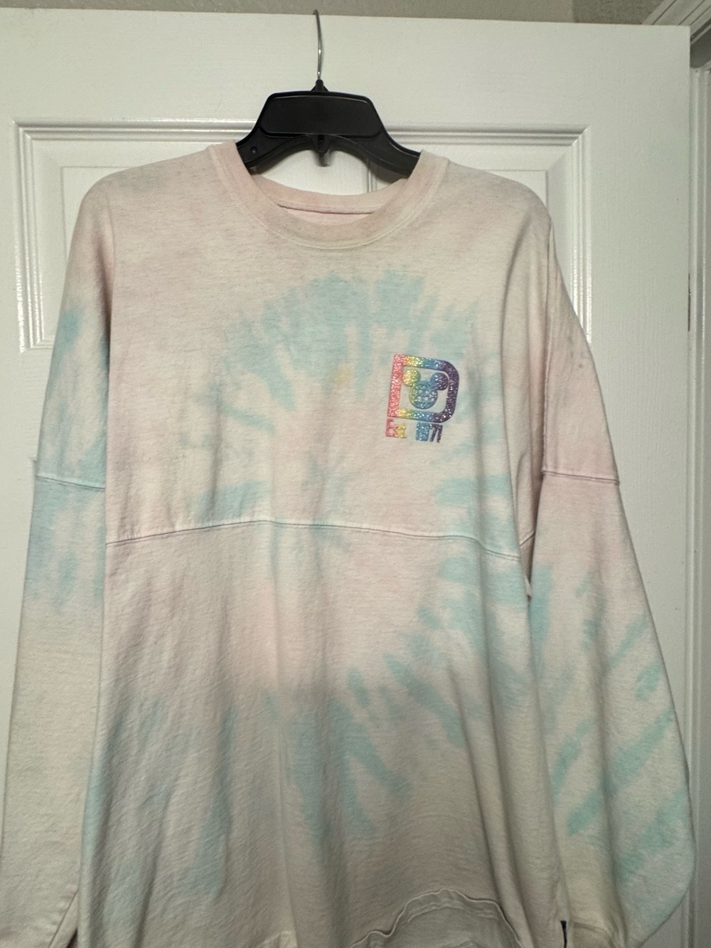 Disney Tie-Dye Pastel Long Sleeve Tee - Pink & Light Blue